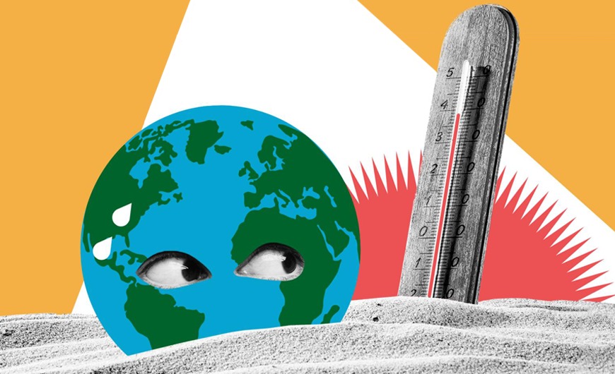 A Terra pela ajuda por causa das mudanças climáticas