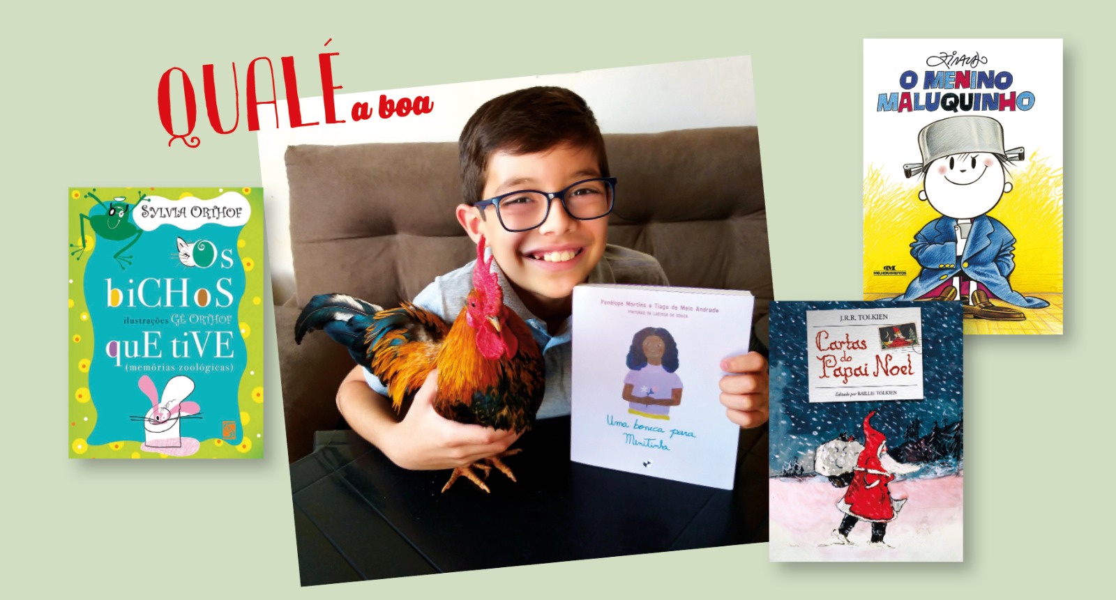 Imagem Qualé a boa: Gustavo, de 10 anos, já leu mais de mil livros
